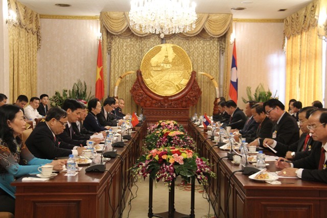 Vice President Nguyen Thi Doan visits Laos  - ảnh 1